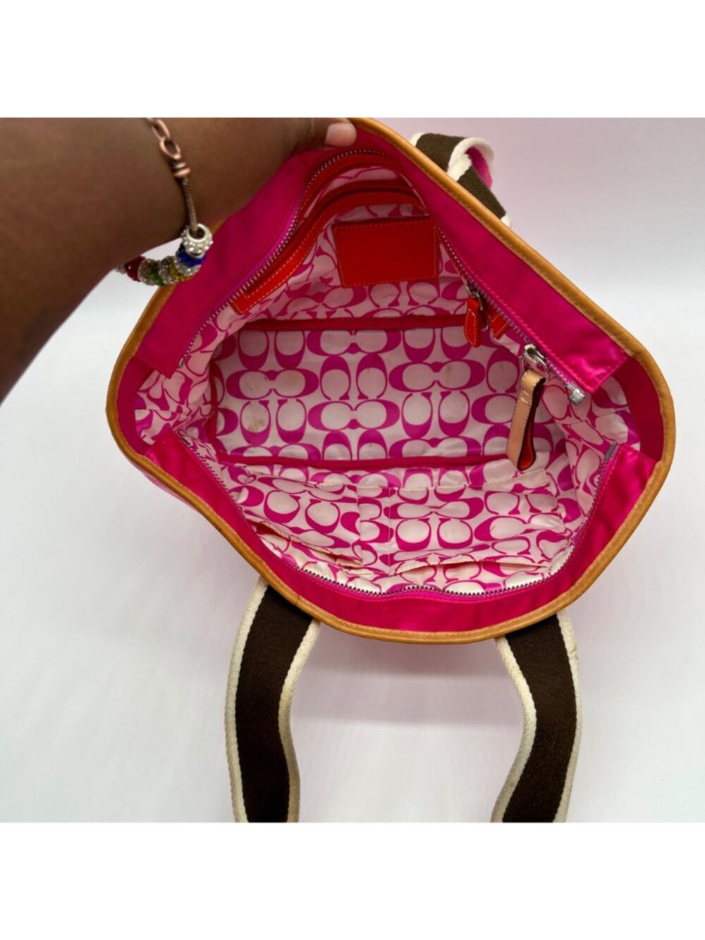 Coach Bright Pink Nylon Hampton Tote Bag 1894 - Picture 14 of 14
